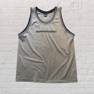 Quicksilver y2k grey mesh jersey sz L/XL